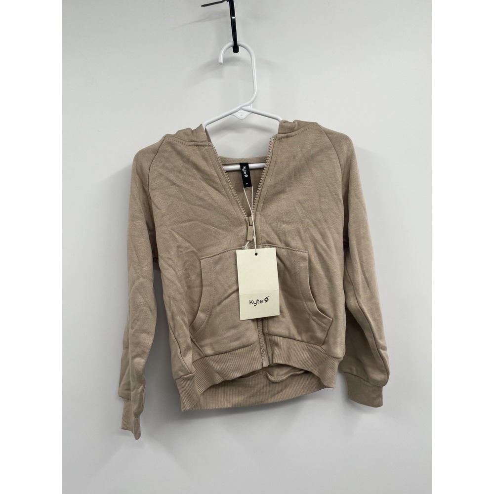 Kyte Boys tan beige Full Zip‎ Up Jacket hoodie sweatshirt Size 3T Bamboo Jersey